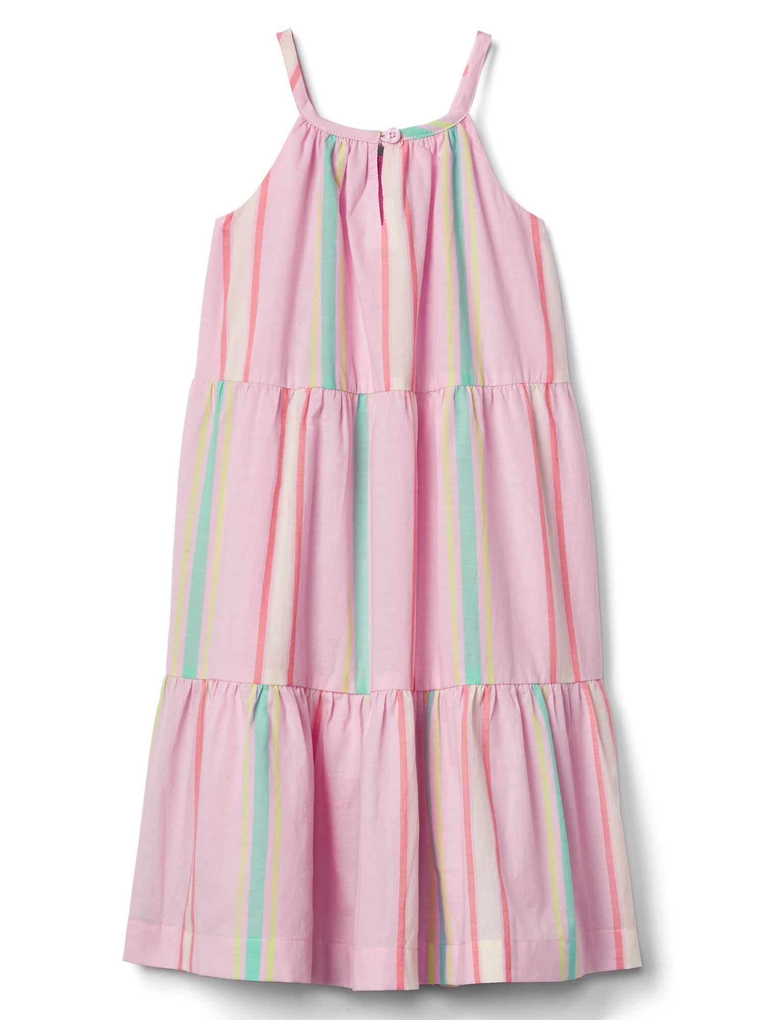 Pastel stripe tier dress | Gap