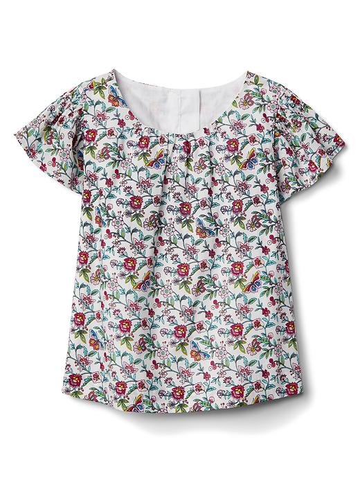 Floral shirred flutter shirt | Gap