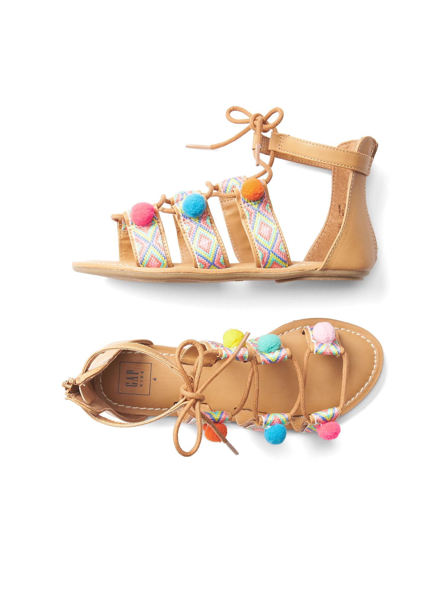 Embroidery lace-up sandals | Gap