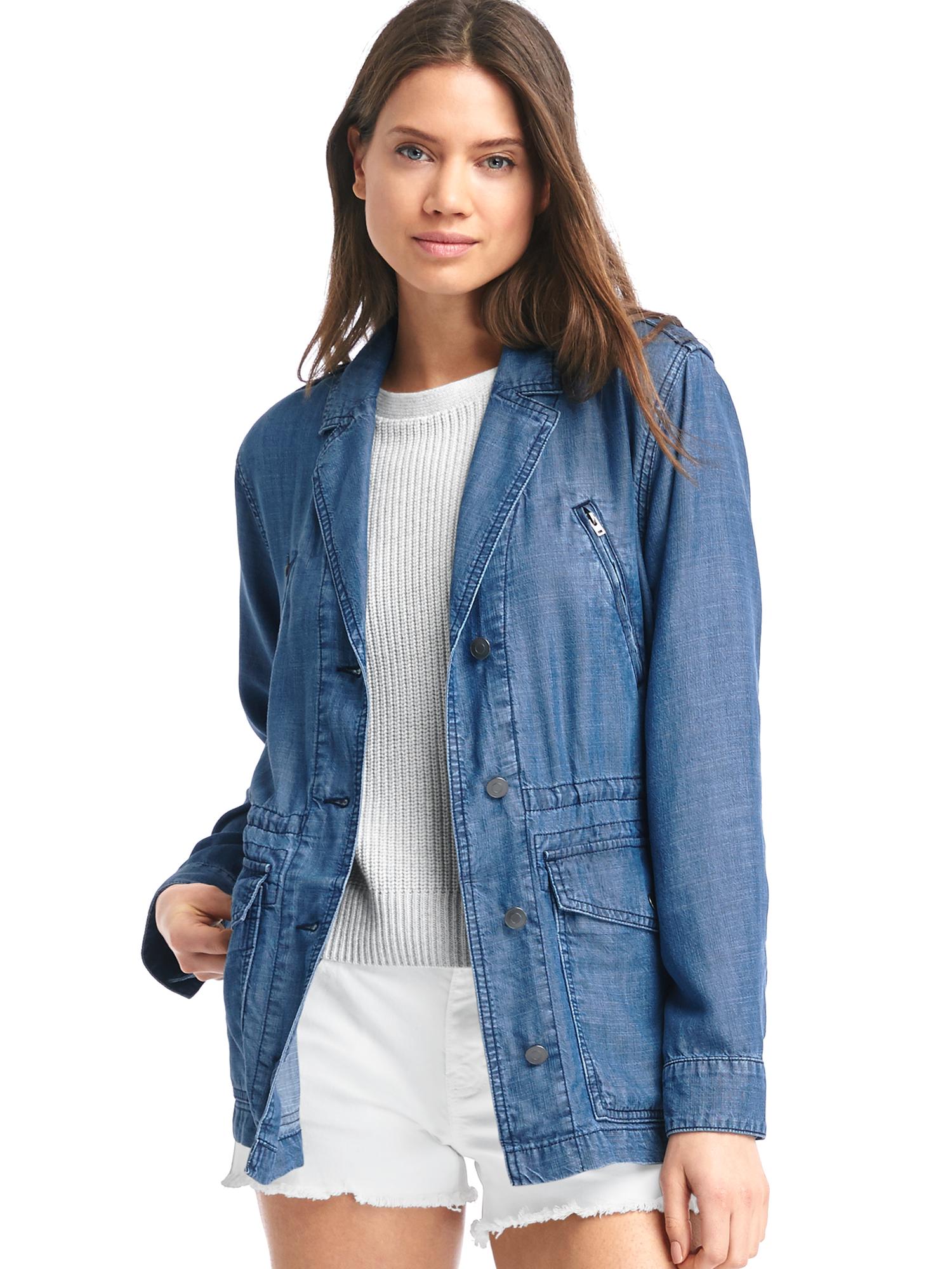 Indigo TENCEL™ utility jacket | Gap