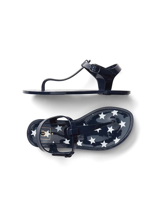 View large product image 1 of 1. Starry t-strap jelly sandals