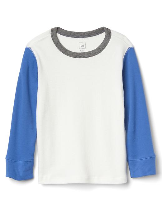 View large product image 1 of 4. Long sleeve colorblock tee