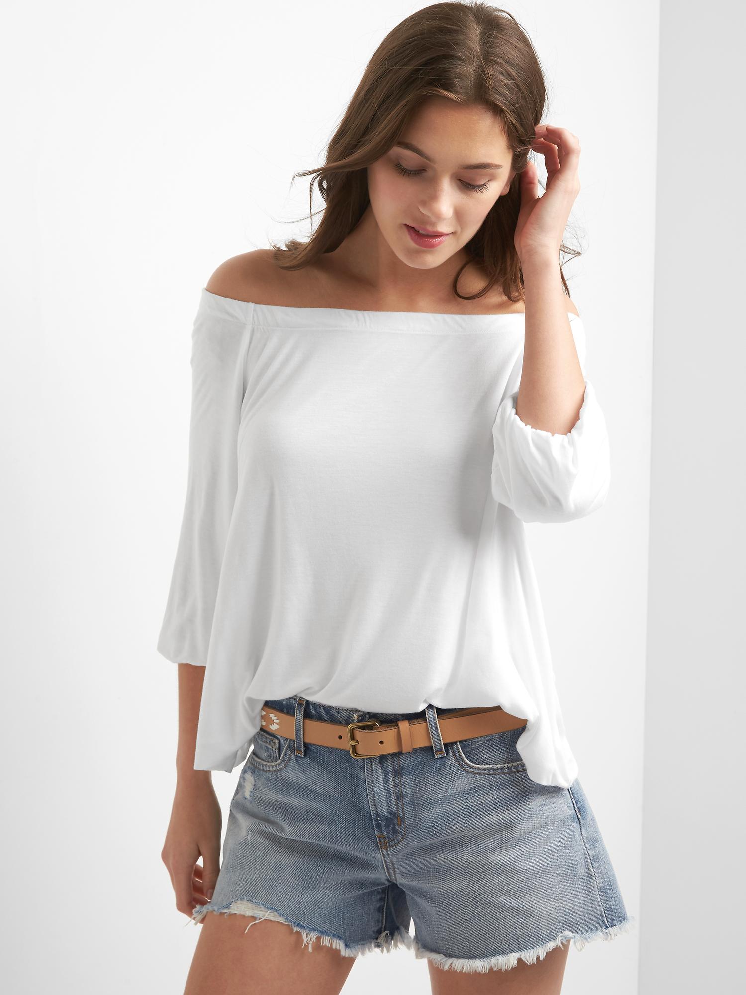 Drapey off-shoulder modal top | Gap