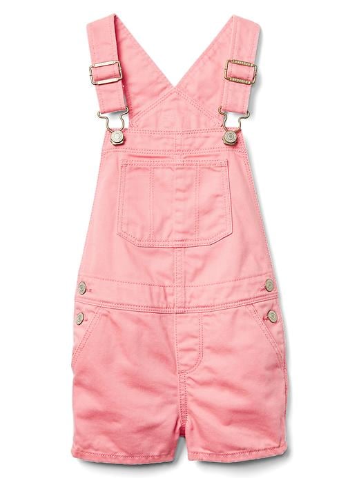 Pink denim short overalls | Gap