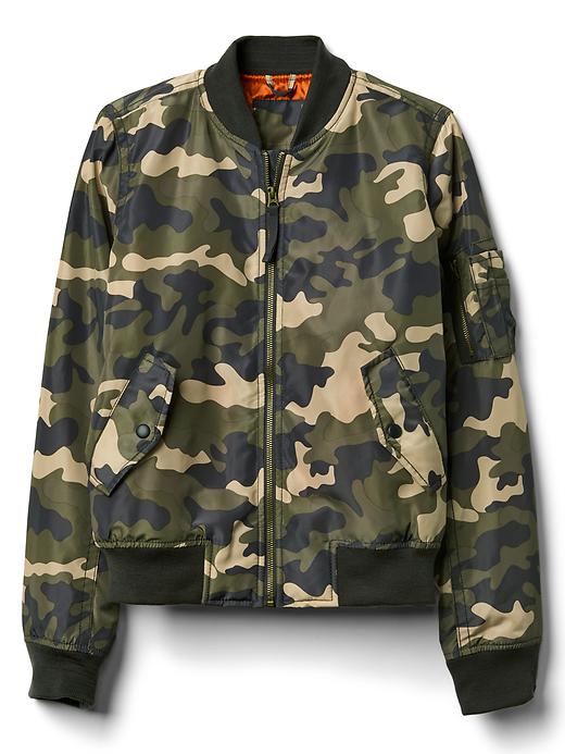 Image number 6 showing, Nylon camo bomber jacket