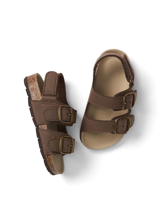 View large product image 1 of 1. Cork buckle sandals
