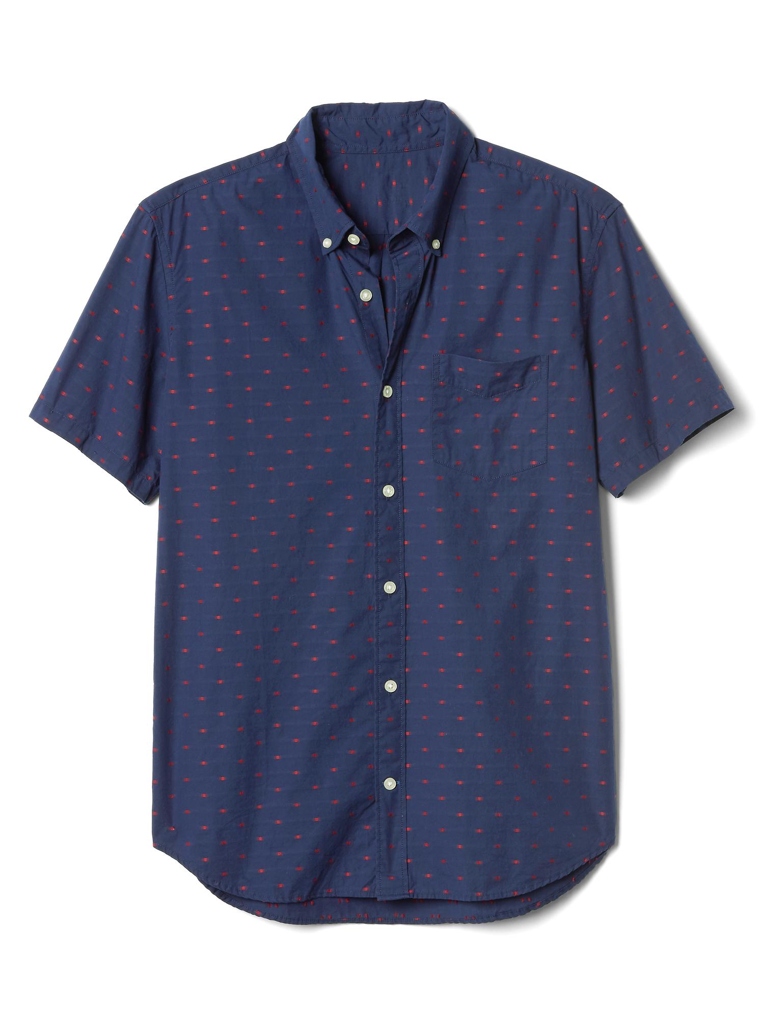 Poplin clip-dot short sleeve shirt | Gap
