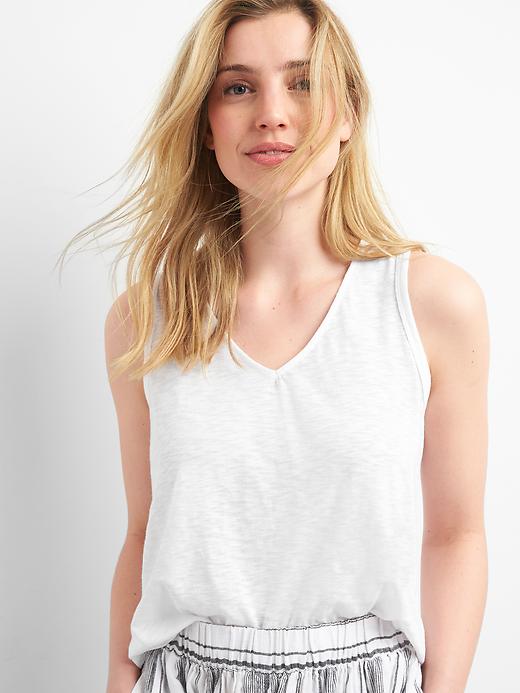 View large product image 1 of 1. Slouchy wrap-back tank