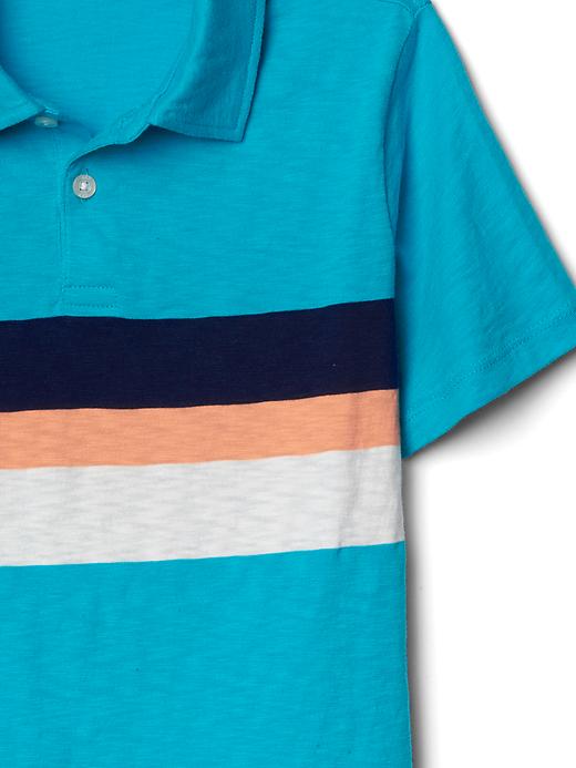 Image number 3 showing, Chest stripe slub polo