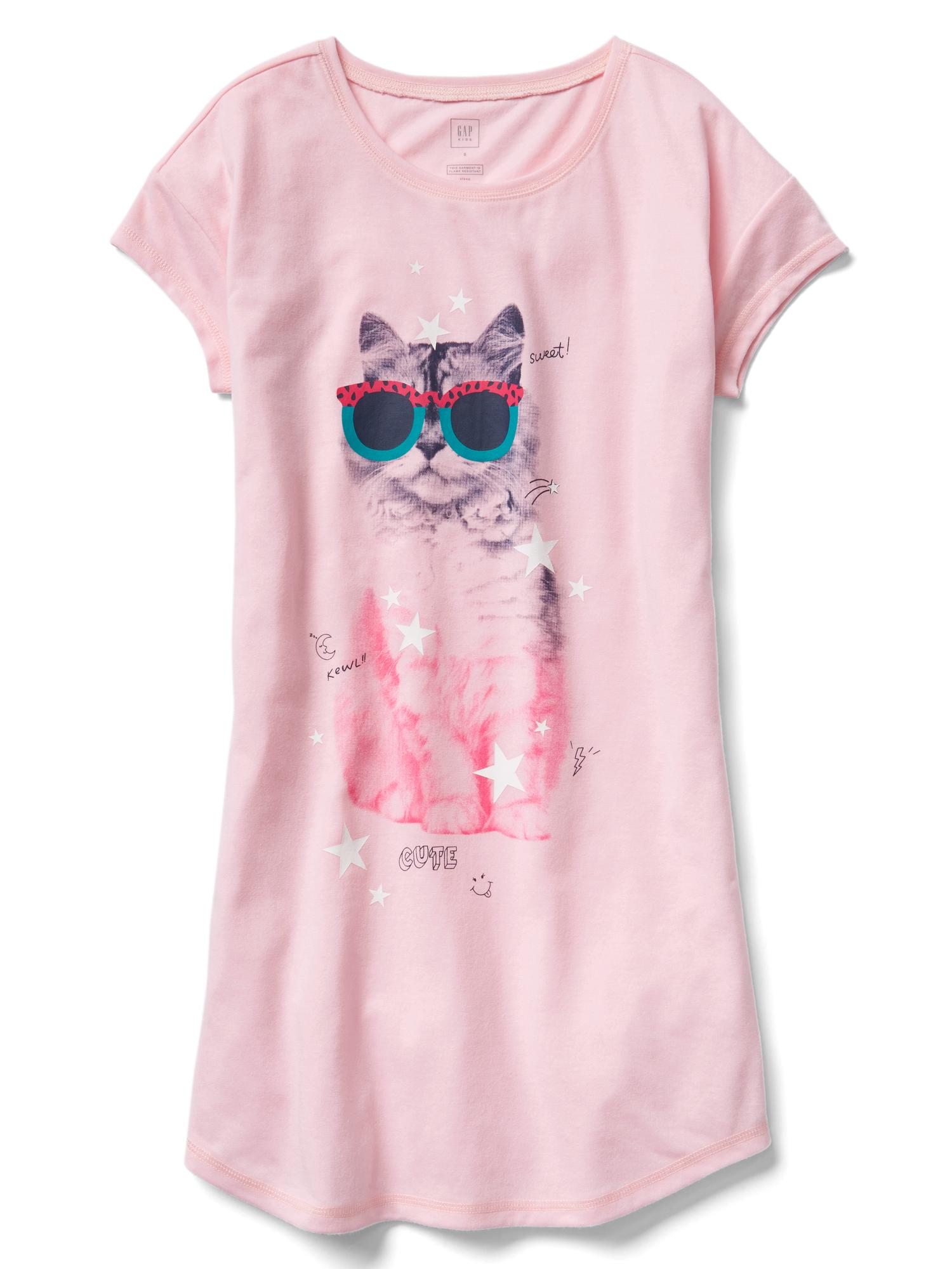 Cat short sleeve nightgown Gap