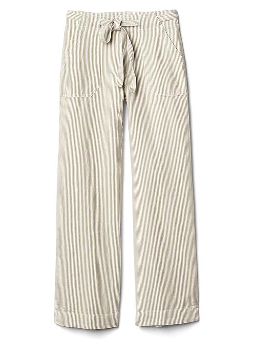 Cotton-linen stripe wide-leg pants | Gap