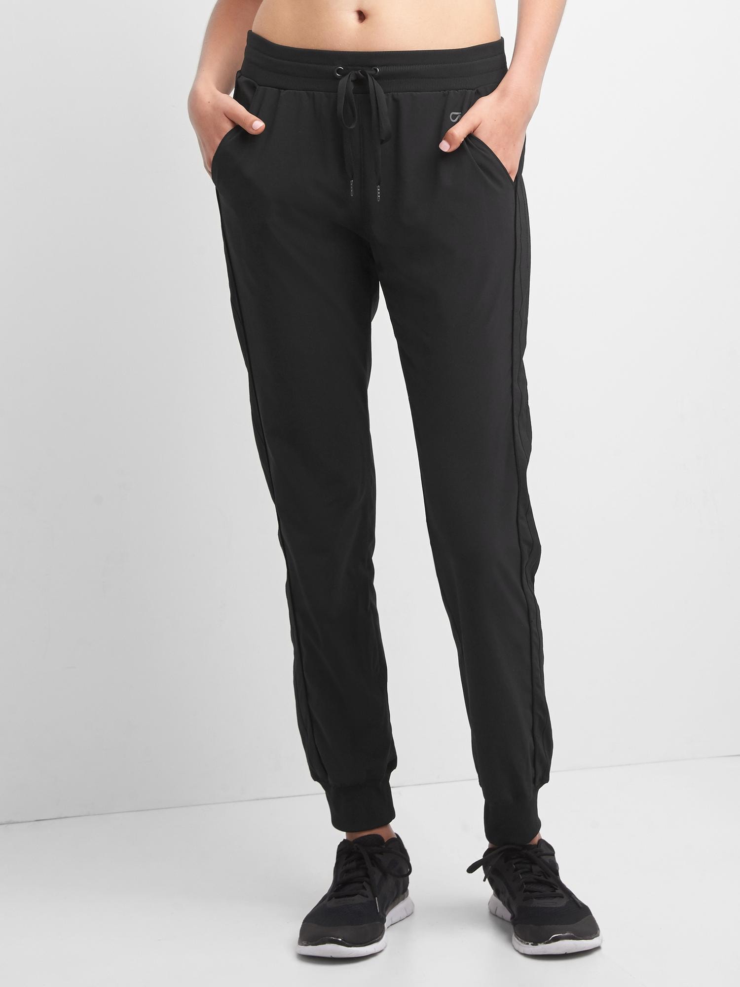 Women Capri Sweatpans Stretch Casual Joggers Pockets Stripes Cotton Crop  Pants