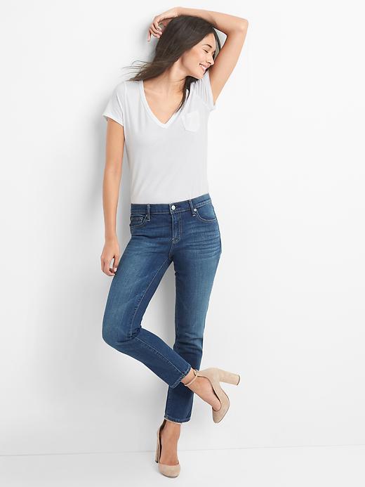 Image number 3 showing, Mid Rise Real Straight Jeans