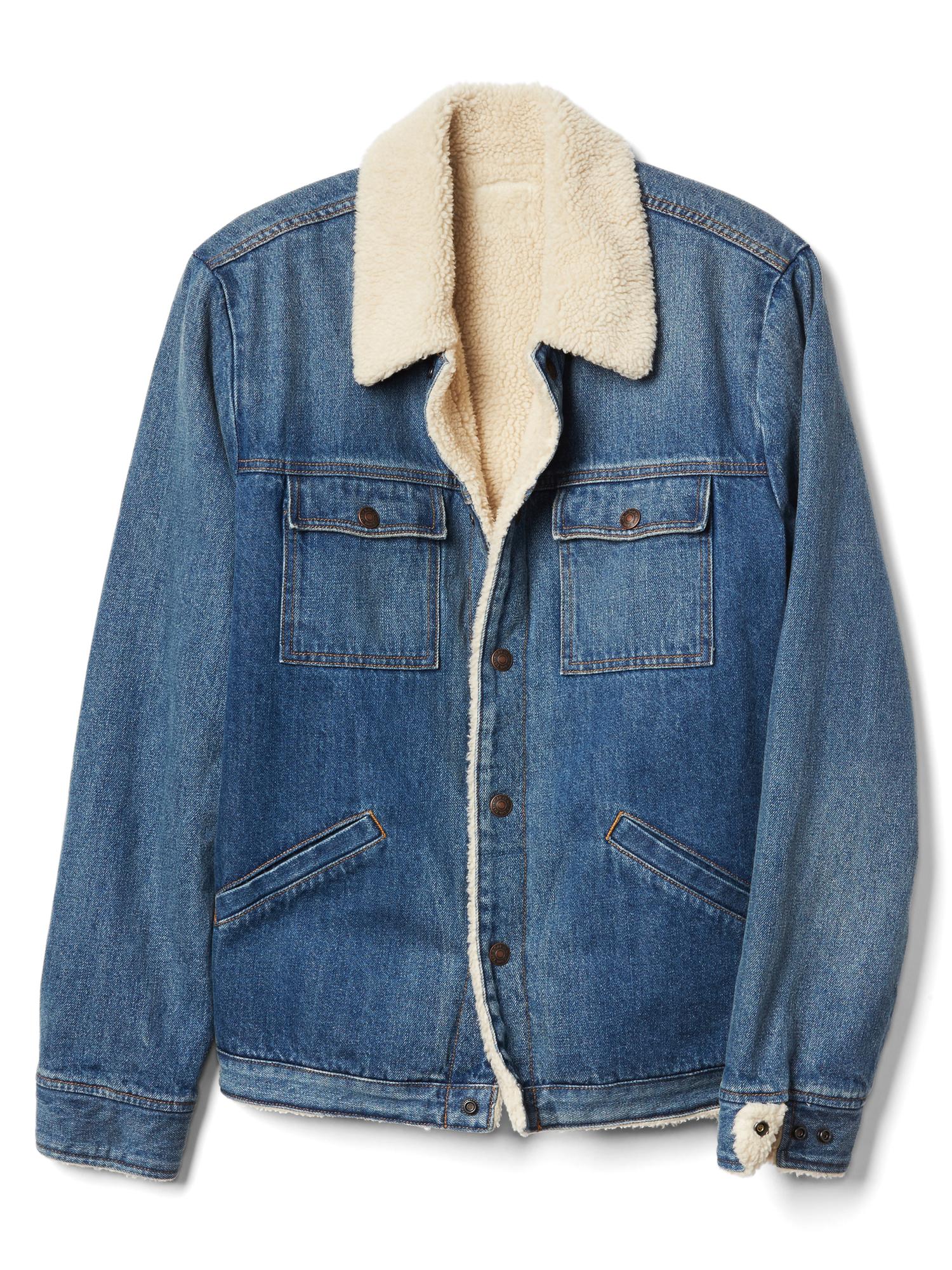 Sherpa lined best sale denim jacket gap