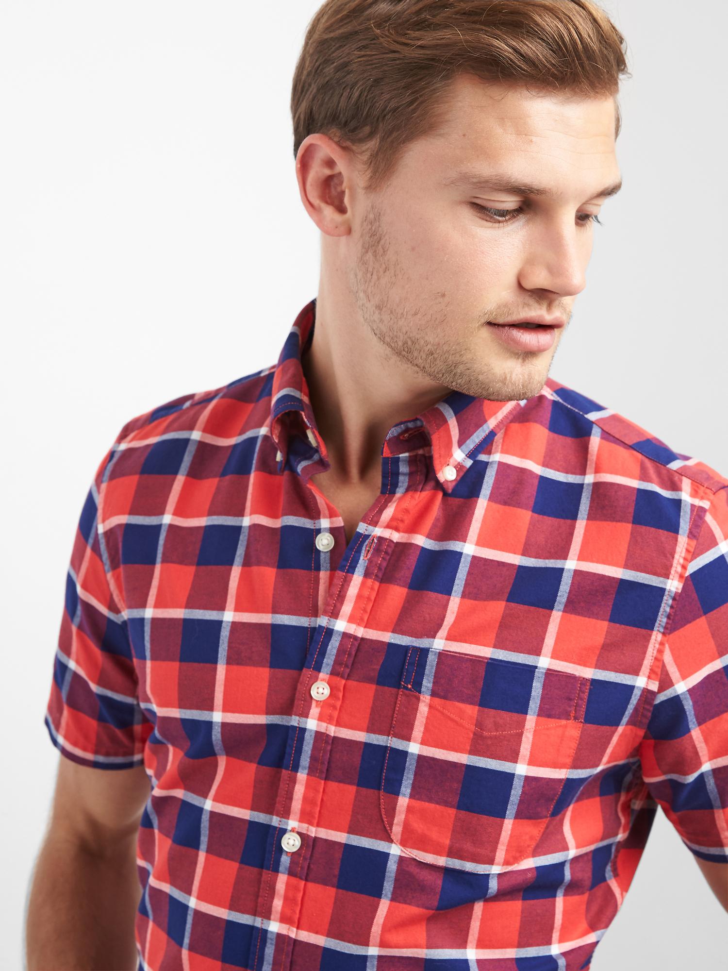 Oxford check short sleeve shirt | Gap