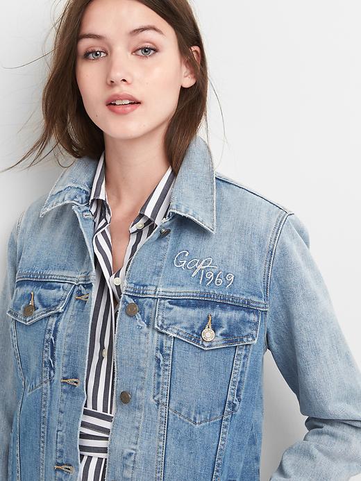 Oversize Icon logo denim jacket | Gap