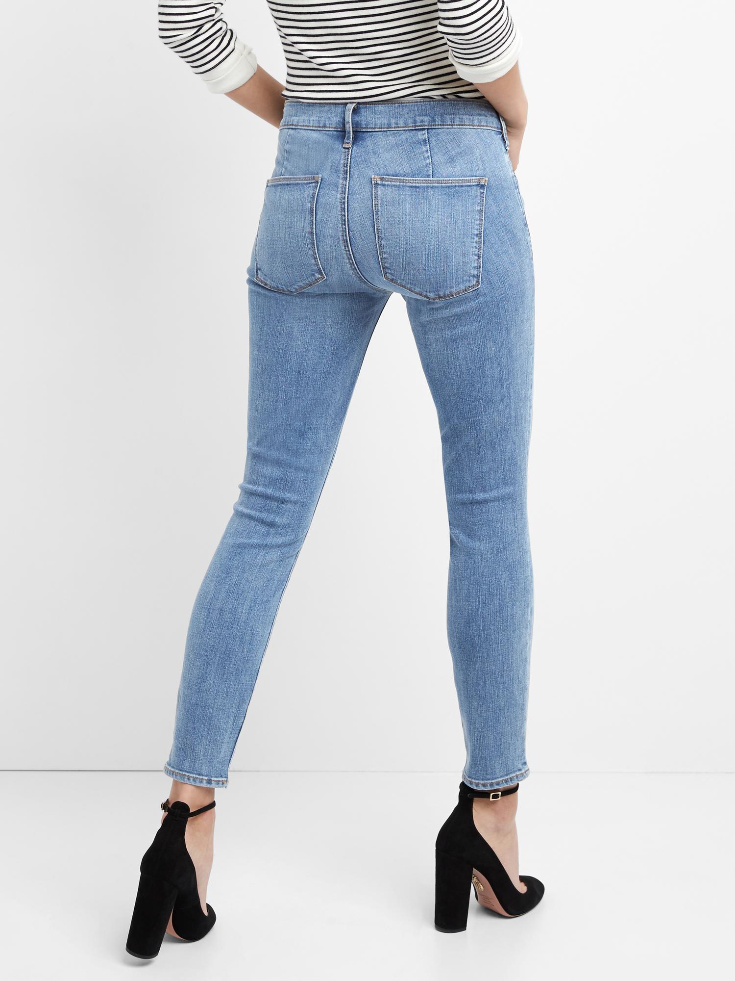 Mid rise true skinny zip ankle jeans | Gap