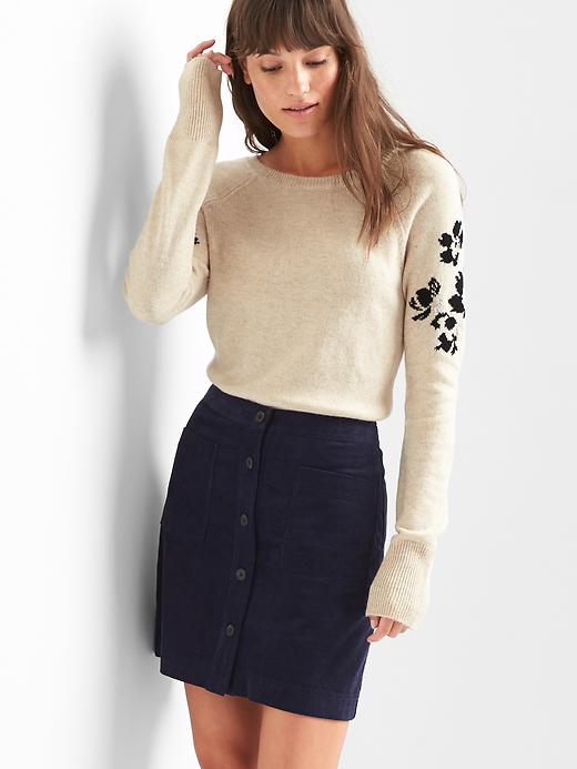 Image number 1 showing, Floral raglan sleeve pullover