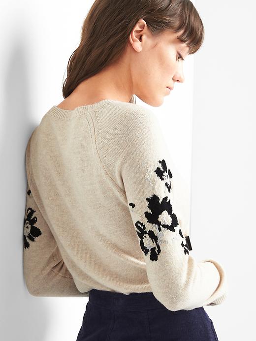Image number 2 showing, Floral raglan sleeve pullover
