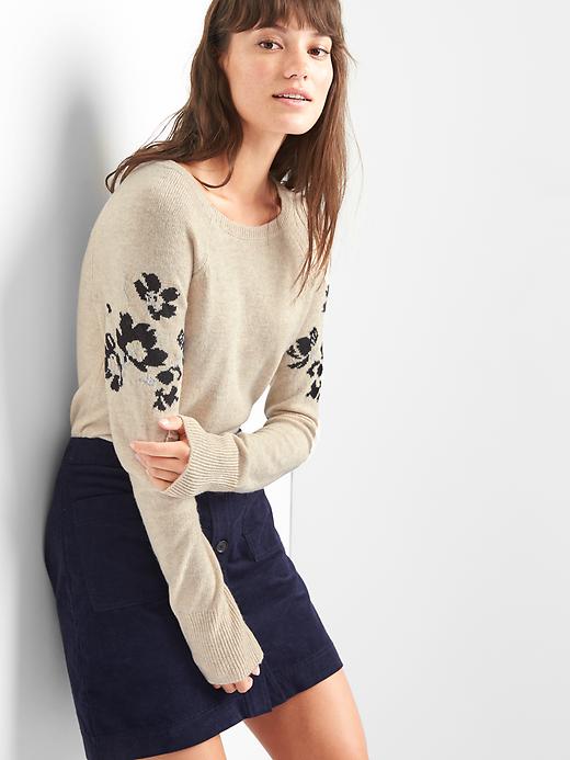 Image number 5 showing, Floral raglan sleeve pullover