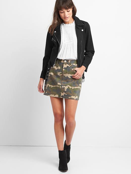 Image number 3 showing, High rise camo mini skirt