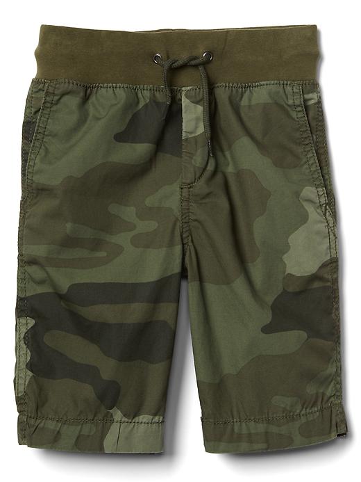 Image number 1 showing, Pull-on poplin shorts