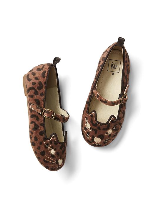 View large product image 1 of 1. Cat velour ballet flats