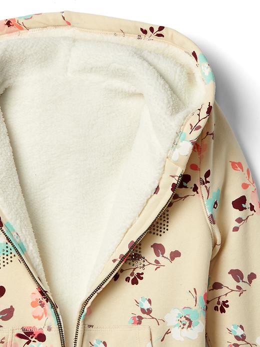Image number 5 showing, Cozy logo floral zip hoodie