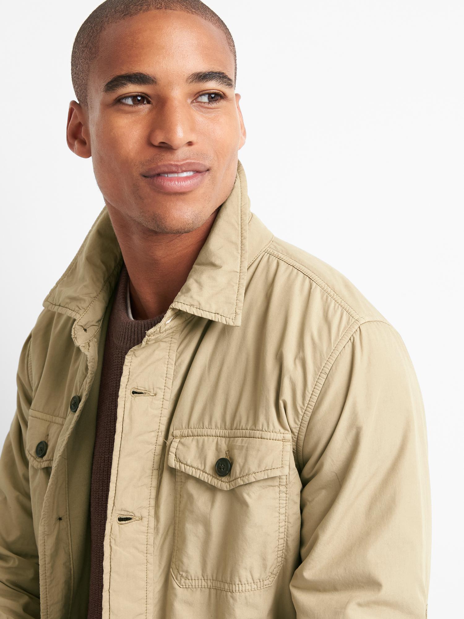 Fleece-lined shirt jacket