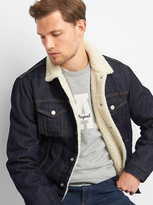 Sherpa-lined icon denim jacket | Gap