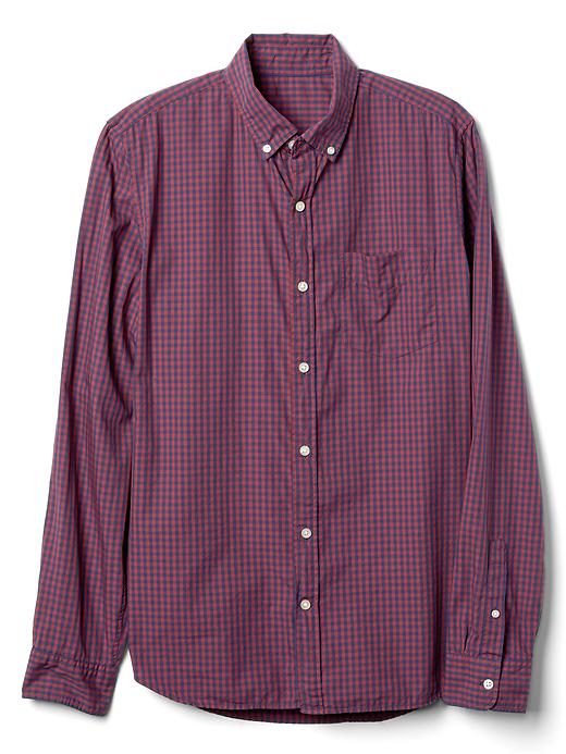 Image number 6 showing, True wash poplin plaid slim fit shirt