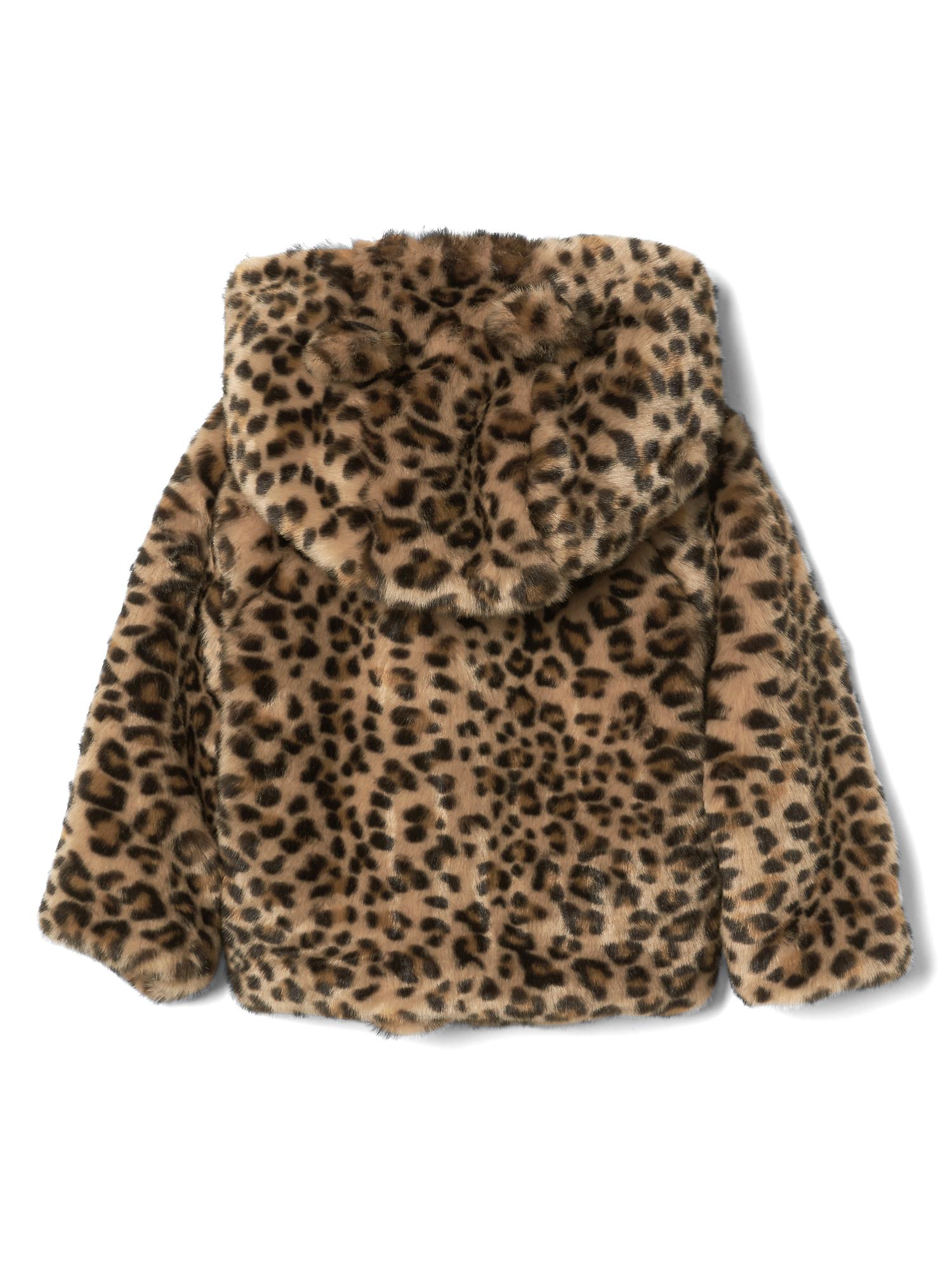 Cheetah faux fur jacket Gap