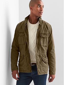 Gap military jacket hot sale with hidden hood