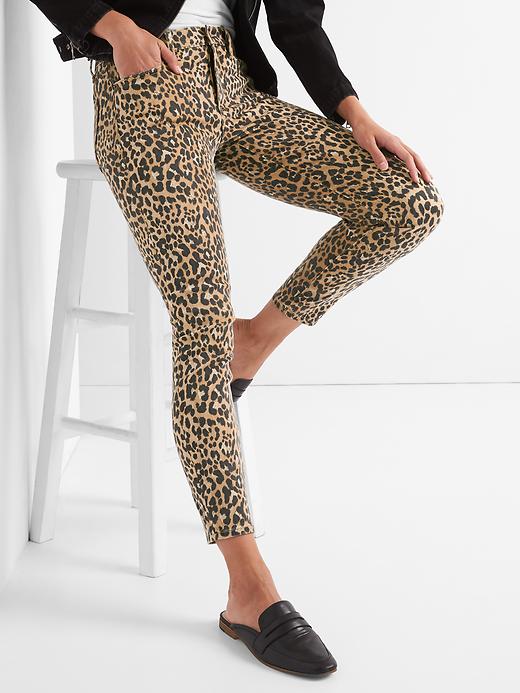 Image number 5 showing, Leopard true skinny ankle jeans