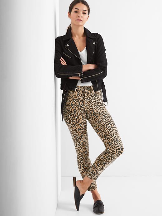 Image number 3 showing, Leopard true skinny ankle jeans
