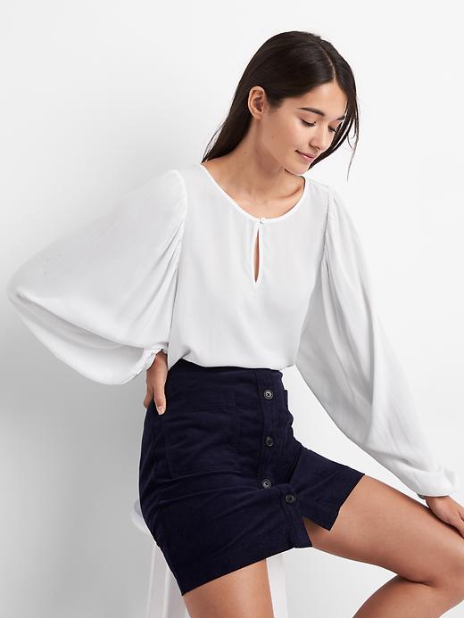 Drapey split-neck top | Gap