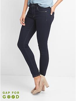 Gap Mid Rise True Skinny Jeans In Everblack, Black SIZE 30 SHORT #864424  O0811H