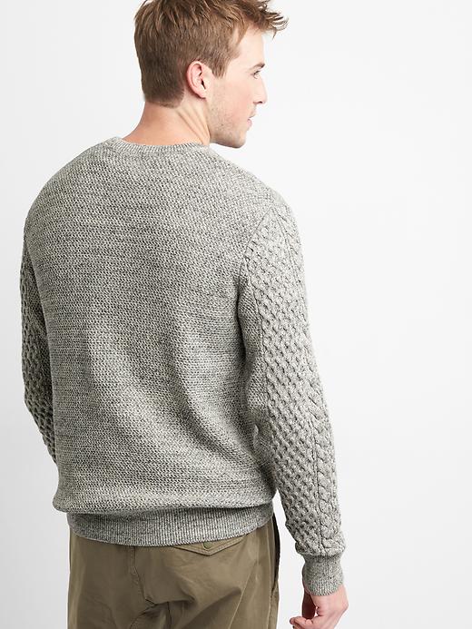 Image number 2 showing, Cable-knit crewneck sweater