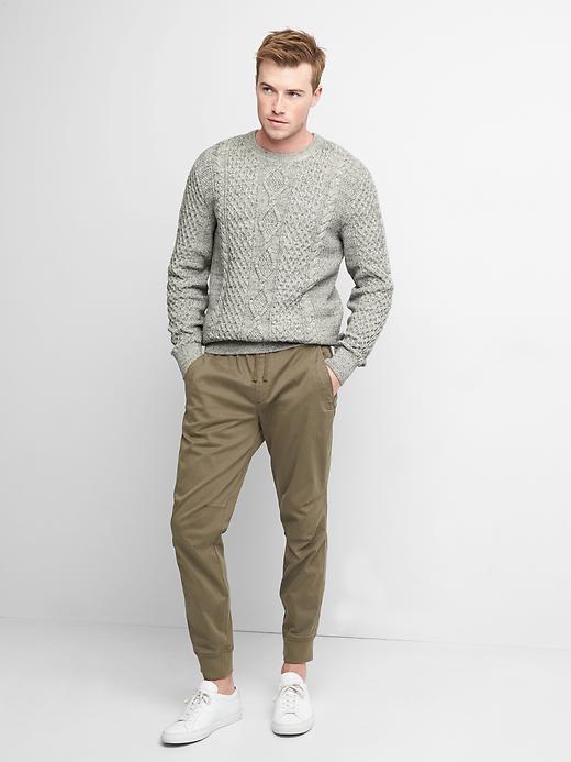 Image number 3 showing, Cable-knit crewneck sweater