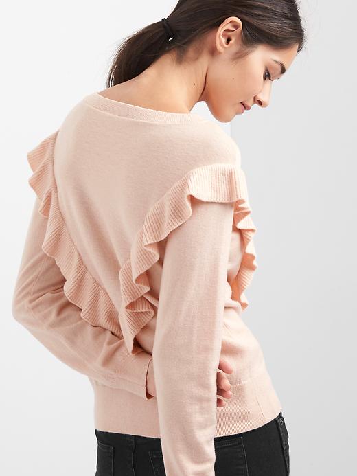 Image number 2 showing, Ruffle crewneck pullover