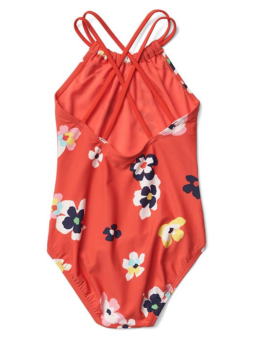 Image number 2 showing, Floral crisscross swim one-piece