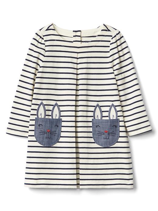 Image number 1 showing, Stripe bunny-pocket dress