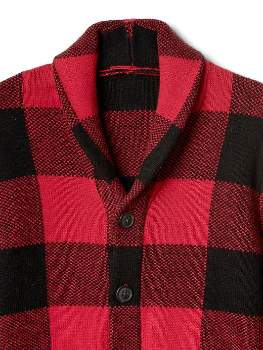 Image number 4 showing, Buffalo plaid shawl cardigan