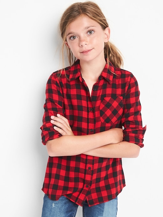 Image number 1 showing, Plaid twill tunic