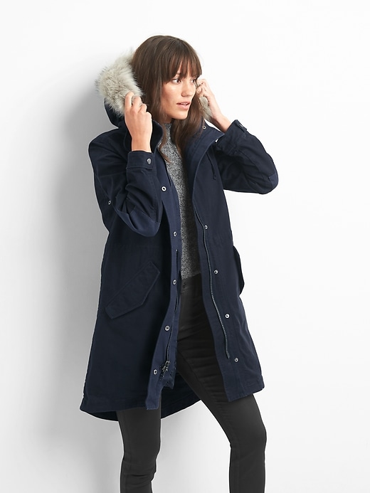 View large product image 1 of 1. 2-in-1 quilted parka