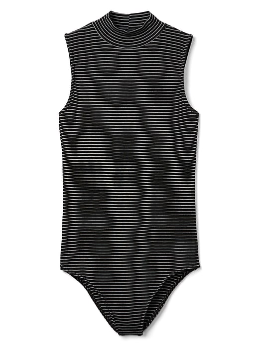 Image number 6 showing, Stripe sleeveless mockneck bodysuit