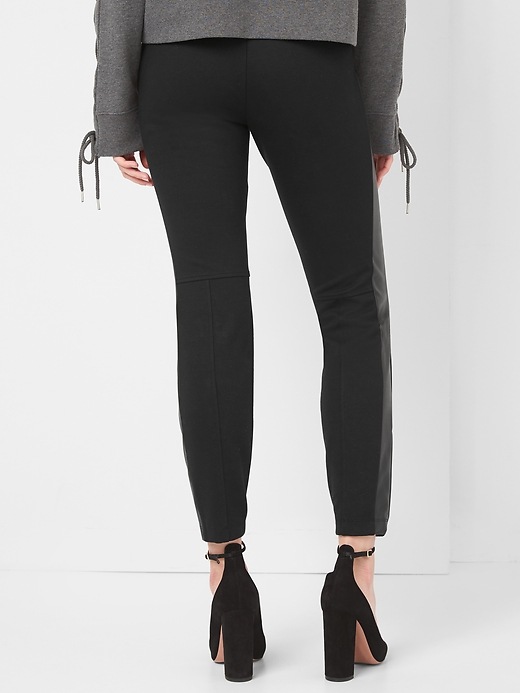 Vegan-Leather Ponte Leggings