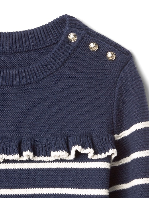 Image number 3 showing, Stripe ruffle sweater dress