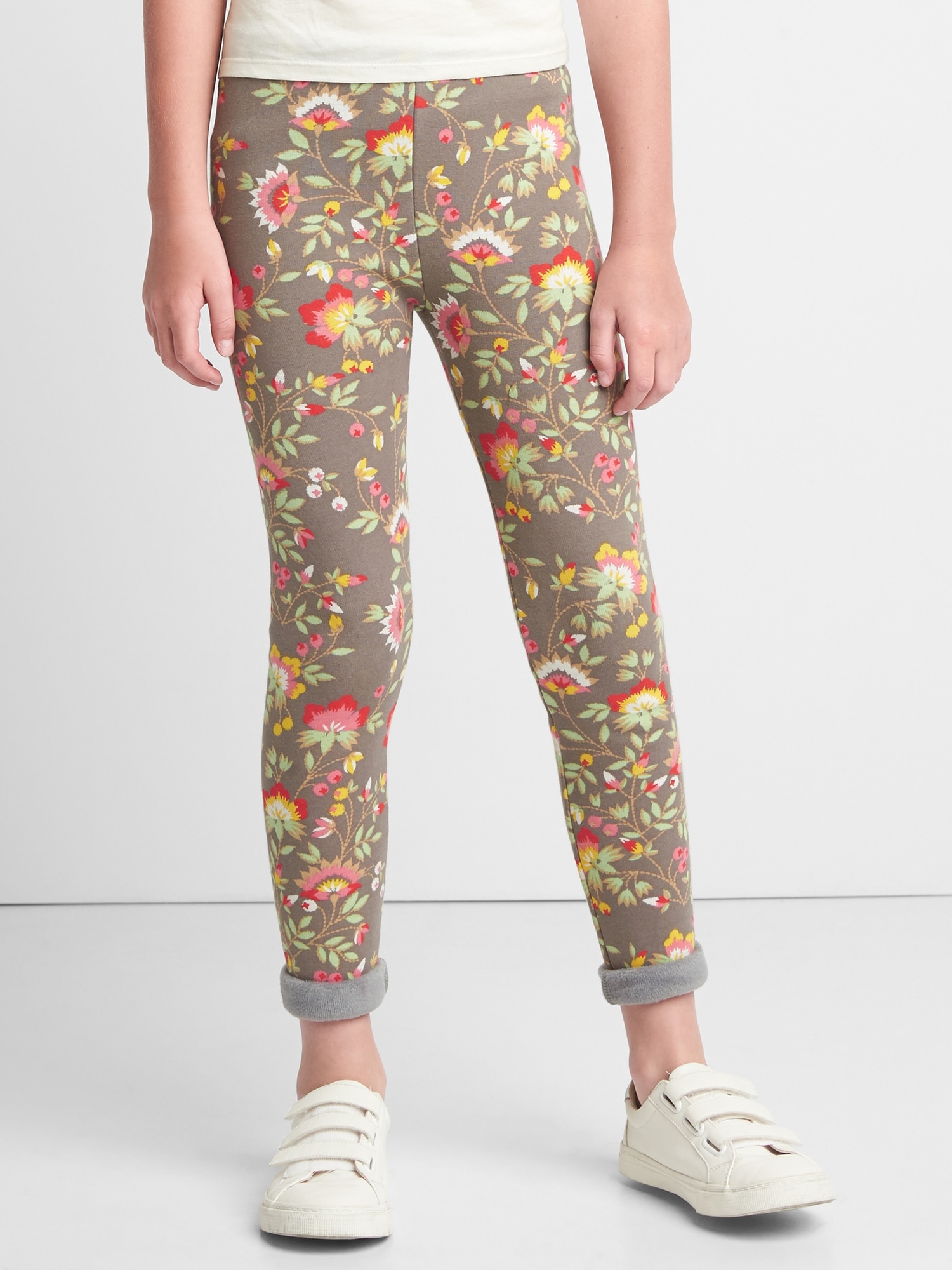 Print cozy fleece leggings