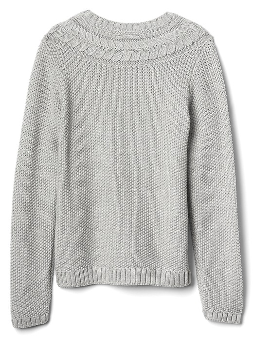 Image number 3 showing, Sequin cable-knit sweater